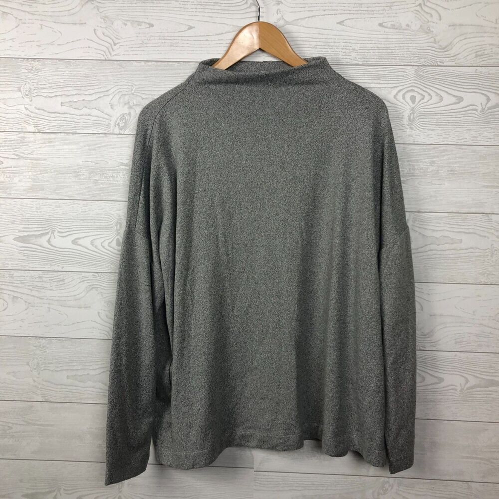 Ann Taylor LOFT Women's XL Long Sleeve Pullover Mock Neck Sweater Solid Gray